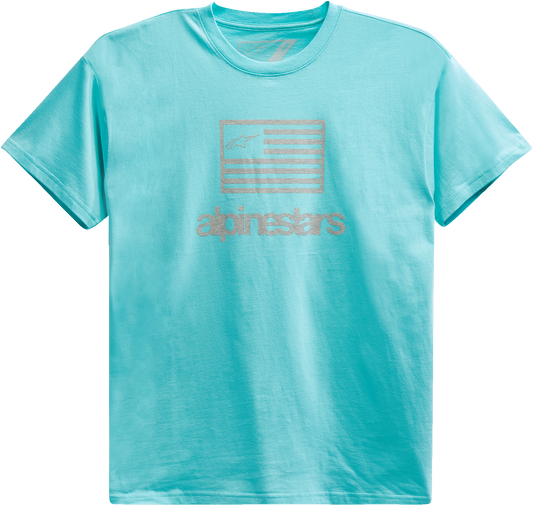 Alpinestars Flag T-Shirt - Light Aqua 2XL - Comfortable Cotton Graphic Tee