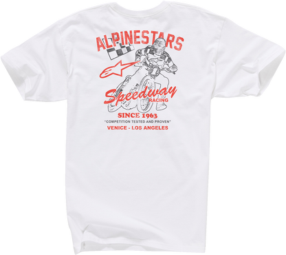 Alpinestars Speedway T-Shirt - White, Medium (Part #12137260020M)