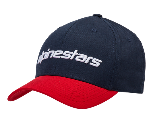 Alpinestars Linear Hat - Navy/Red L/XL with 3D Logo Embroidery