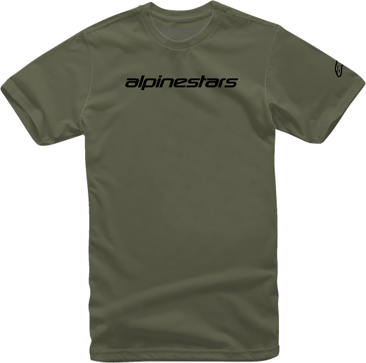 Alpinestars Linear Wordmark T-Shirt - Military/Black, Medium - Part 1212720206910M