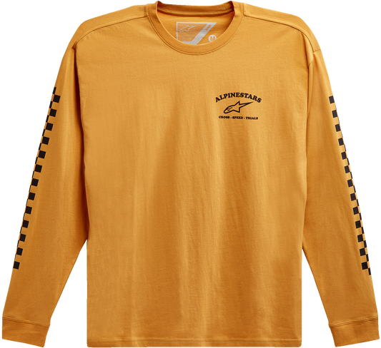 Alpinestars Sunday Long-Sleeve T-Shirt - Gold, Size XL - Classic Lock-Up Design