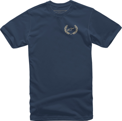 Alpinestars Wreath T-Shirt - Navy Large, 100% Combed Cotton, Victory Wreath Graphics