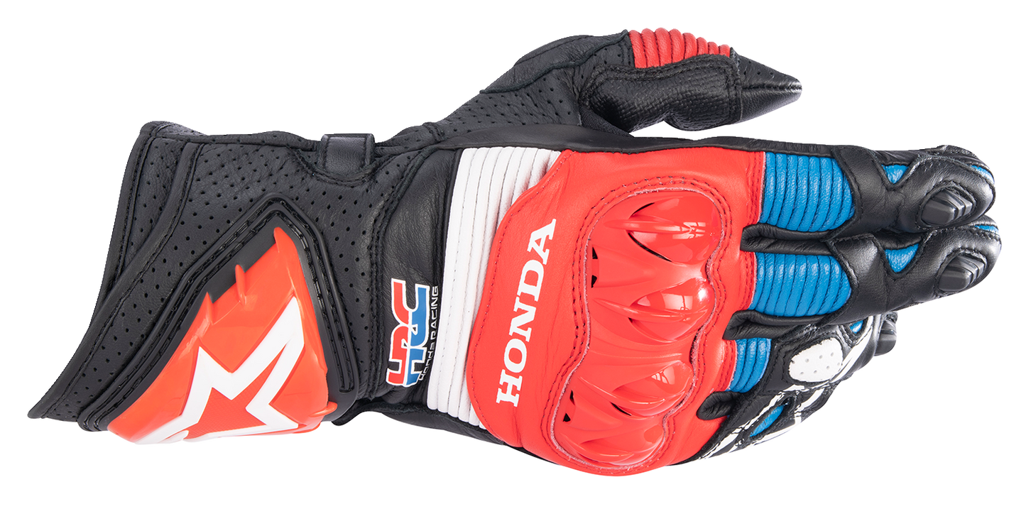 Alpinestars Honda GP Pro R3 Gloves 2XL - Black, Bright Red & Blue - Part 3556223-1317-2X