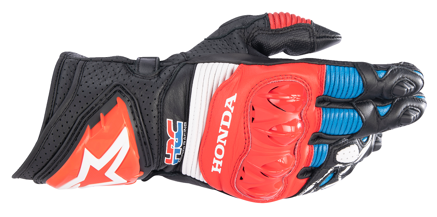 Alpinestars Honda GP Pro R3 Gloves 2XL - Black, Bright Red & Blue - Part 3556223-1317-2X
