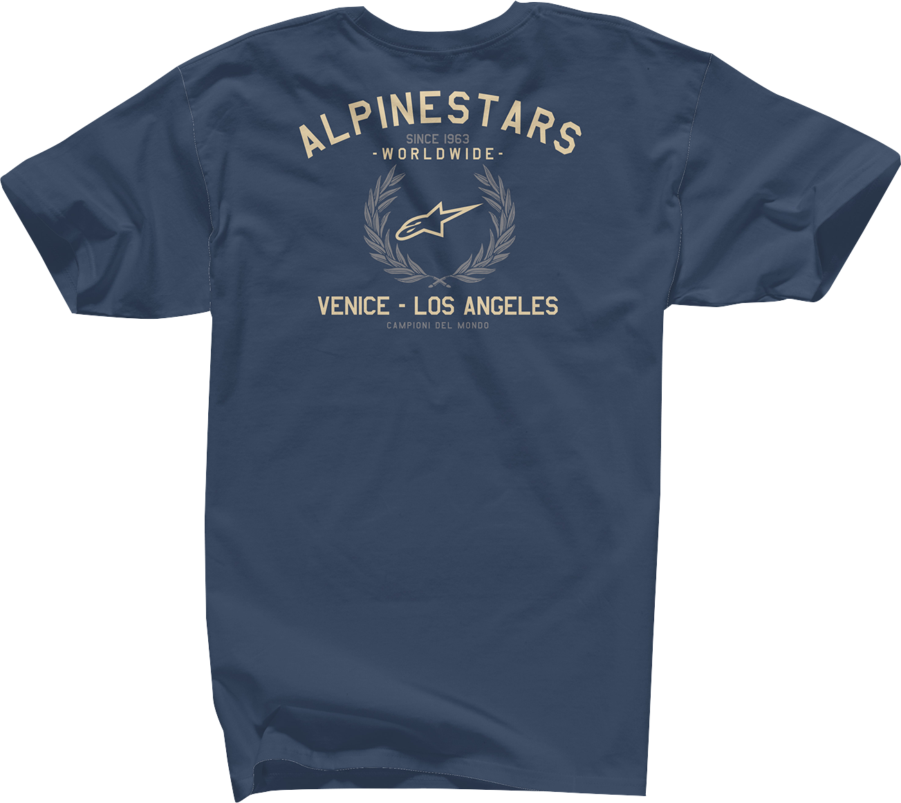 Alpinestars Wreath T-Shirt - Navy Large, 100% Combed Cotton, Victory Wreath Graphics