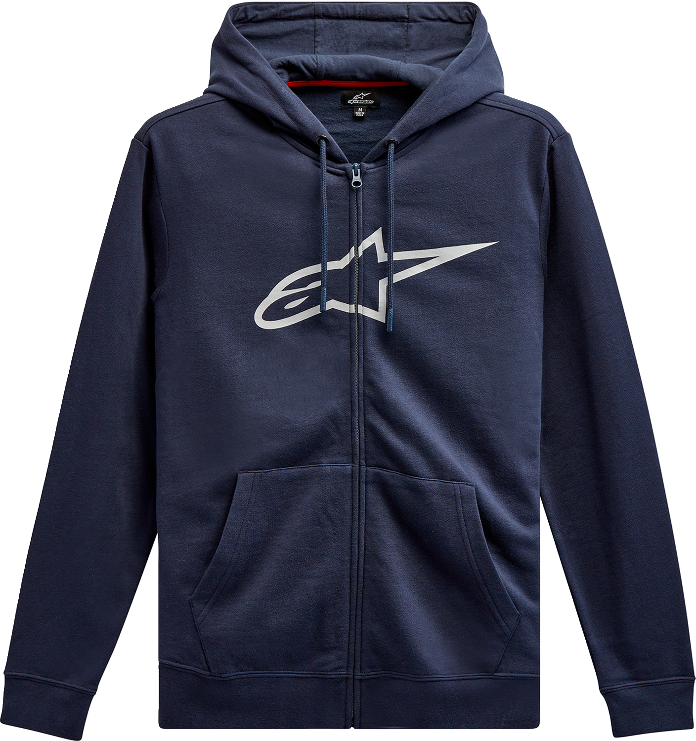 Alpinestars Ageless II Zip Hoodie Navy/Gray 2XL - Stylish Cotton-Poly Blend with Metal Eyelets and Dipped Drawcord Tips