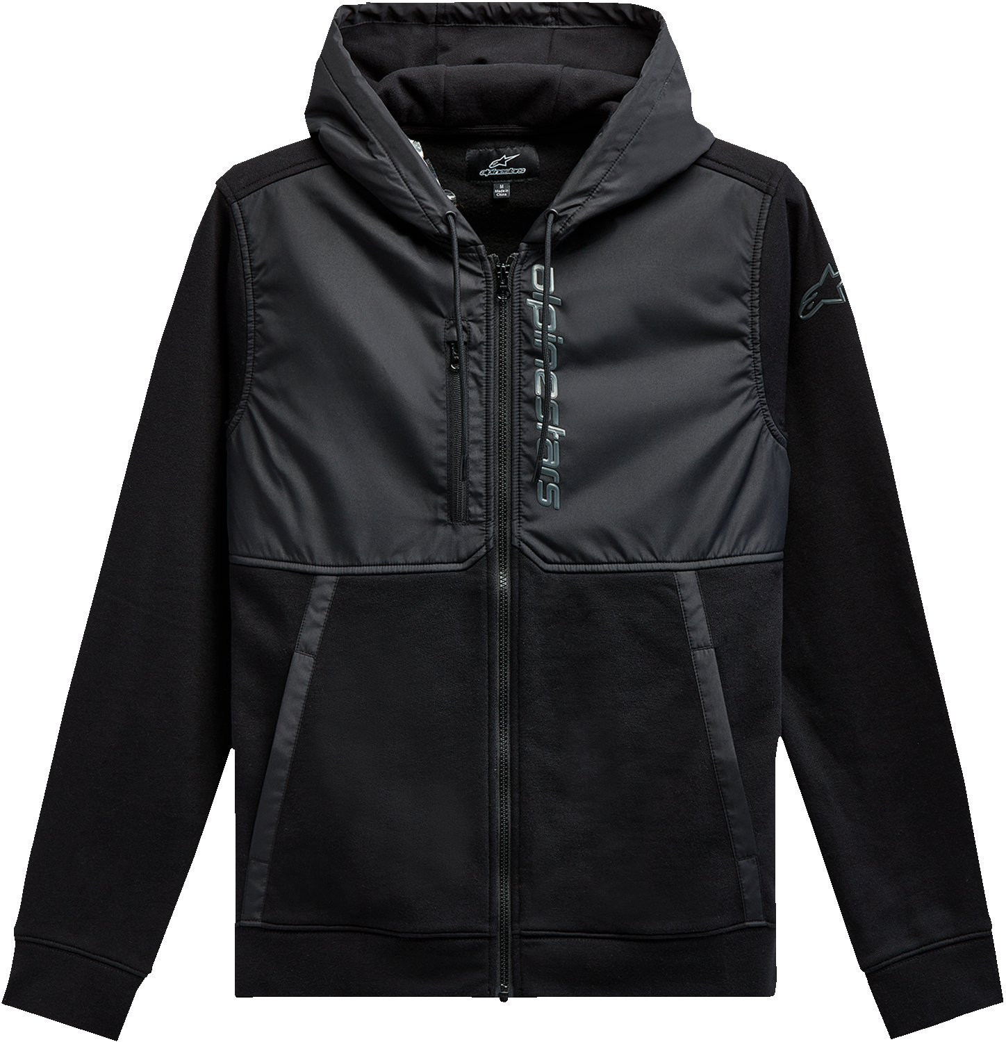 Alpinestars Aligned Zip Hoodie Black/Black 2XL – Part Number 12135100010102X
