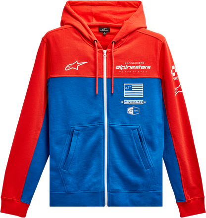Alpinestars H Block Hoodie - Warm Red and Bright Blue, Large - Part 1213510703171L
