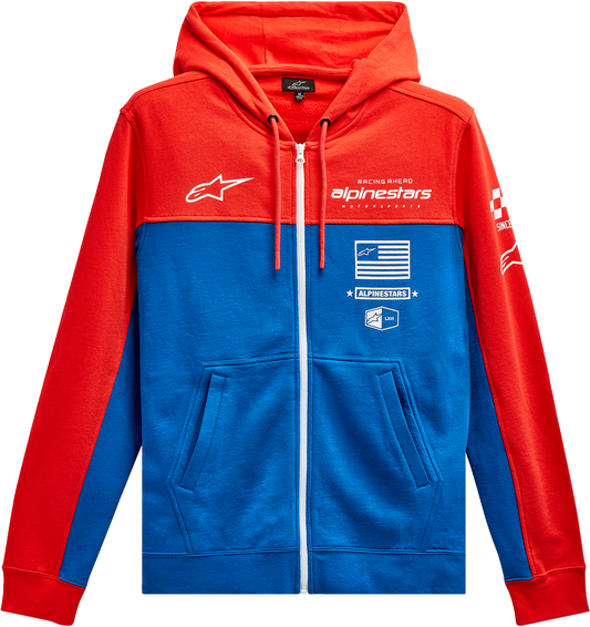 Alpinestars H Block Hoodie - Warm Red and Bright Blue, Large - Part 1213510703171L