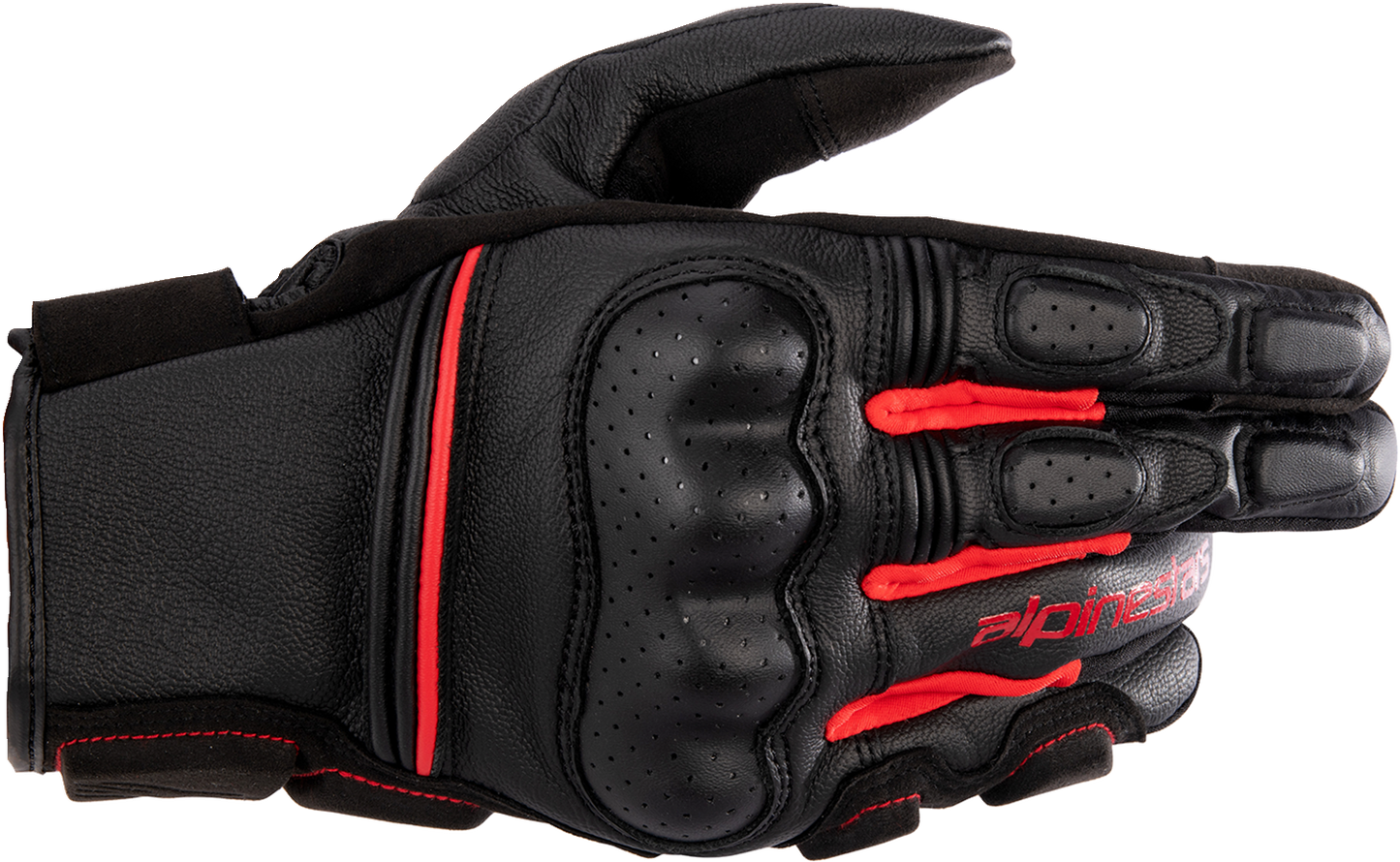 Alpinestars Phenom Gloves in Black and Bright Red, Large - Part #3501723-1303-L