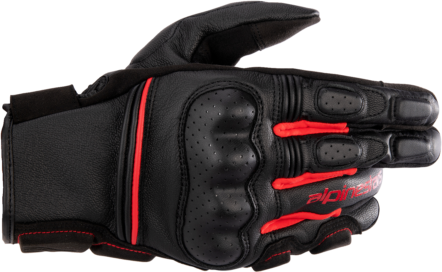Alpinestars Phenom Gloves in Black and Bright Red, Large - Part #3501723-1303-L