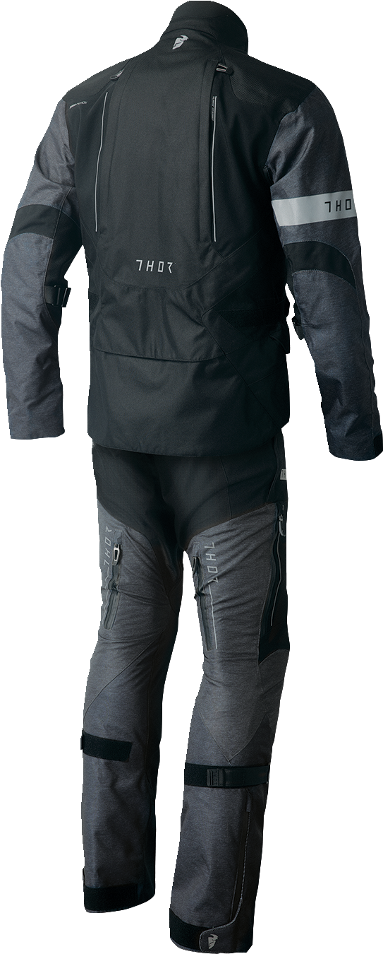 THOR Range Jersey Black/Heather Gray 3XL - Performance Cycling Jersey with Moisture-Wicking and Reflective Graphics