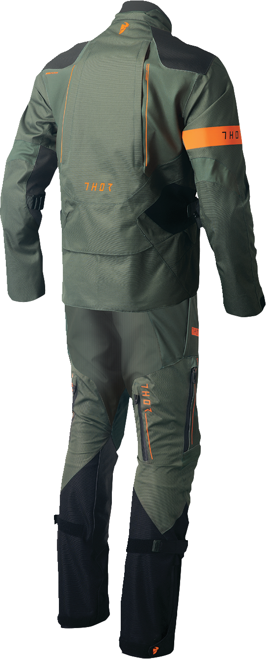 THOR Range Jersey - Army Green/Orange, Small | Performance Cycling Jersey with Breathable and Moisture-Wicking Features