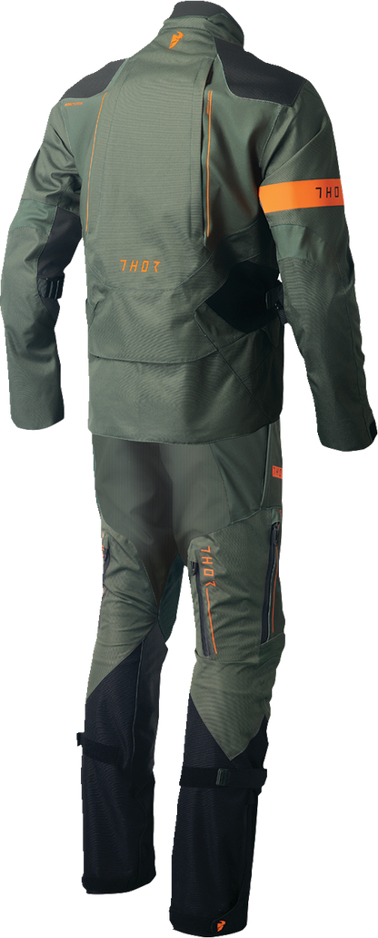 THOR Range Jersey - Army Green/Orange, Small | Performance Cycling Jersey with Breathable and Moisture-Wicking Features