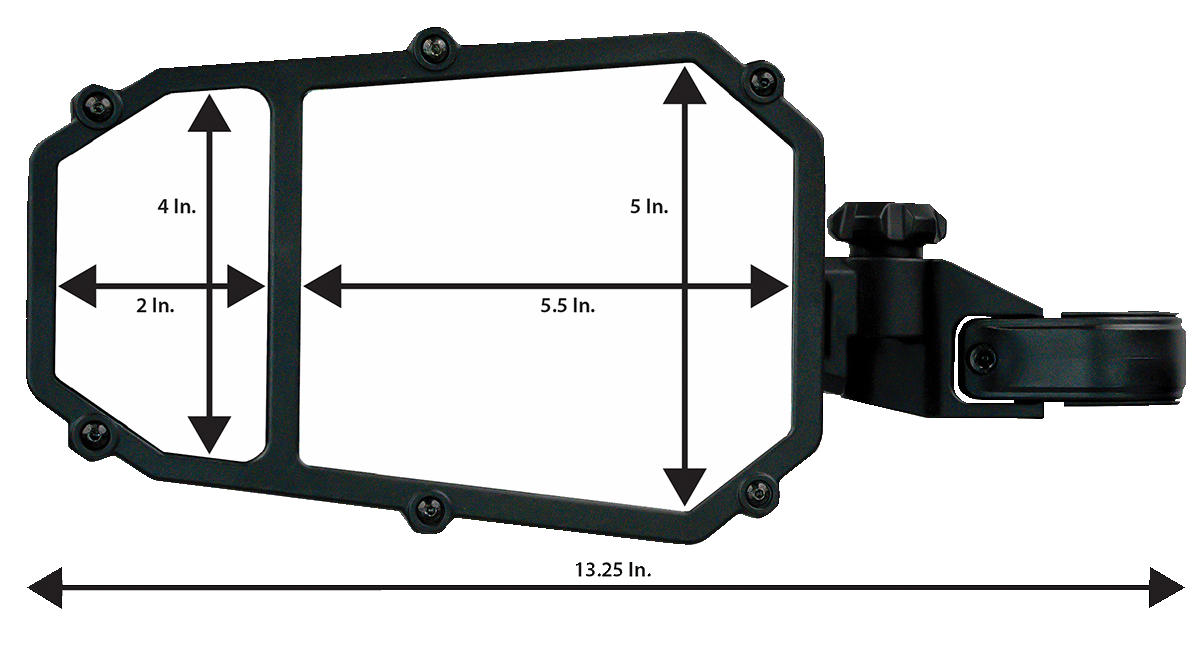 Moose Offroad MUTVMIR-ES2-CCS Side View Octagon Mirror with Custom Clamp System