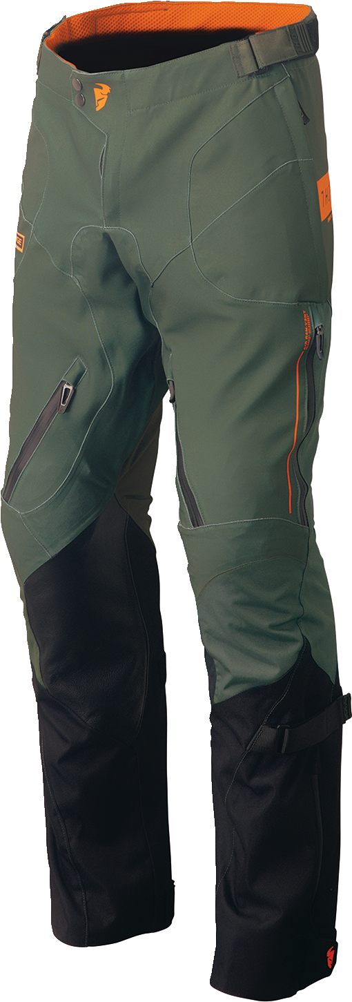 THOR Range Pants - Army/Orange US 44 with Waterproof and Breathable Design