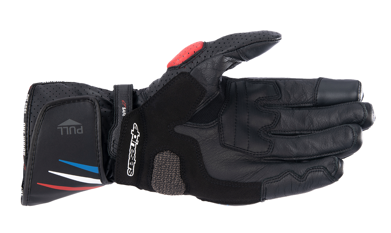 Alpinestars Honda SP-8 V3 Gloves - Large Black, Bright Red & Blue - Part 3558423-1317-L
