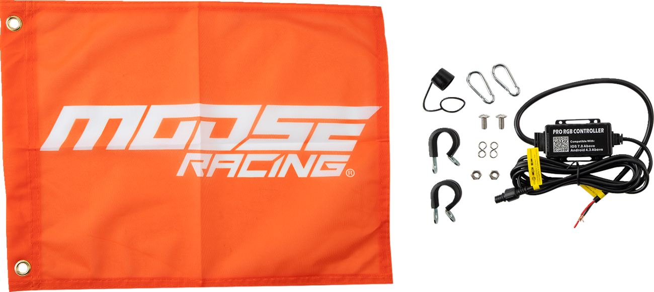 MOOSE OFFROAD 5' Black RGB Whip Light - Model SB-RGBBT-151-PU with Bluetooth Control and Customizable Colors