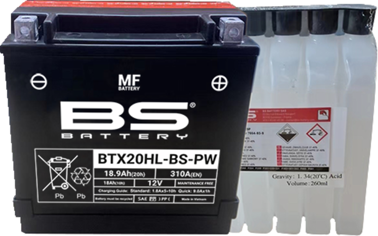 BS BATTERY BTX20HL-BS-PW (YTX) Maintenance-Free Marine Battery - Part No. 300821