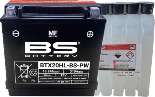 BS BATTERY BTX20HL-BS-PW (YTX) Maintenance-Free Marine Battery - Part No. 300821