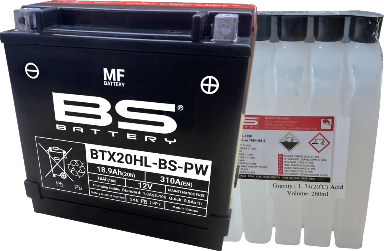 BS BATTERY BTX20HL-BS-PW (YTX) Maintenance-Free Marine Battery - Part No. 300821