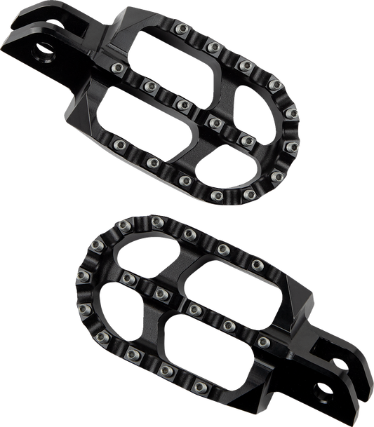 MOOSE OFFROAD Driver Foot Pegs M-80-500 – Black CNC Machined 7075 Aluminum for Off-Road Durability