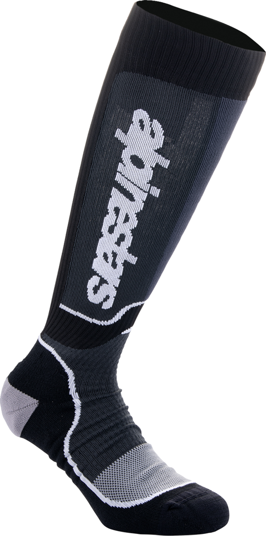 Alpinestars MX Plus Socks - Black/White, Large (Part #4702324-12-L)