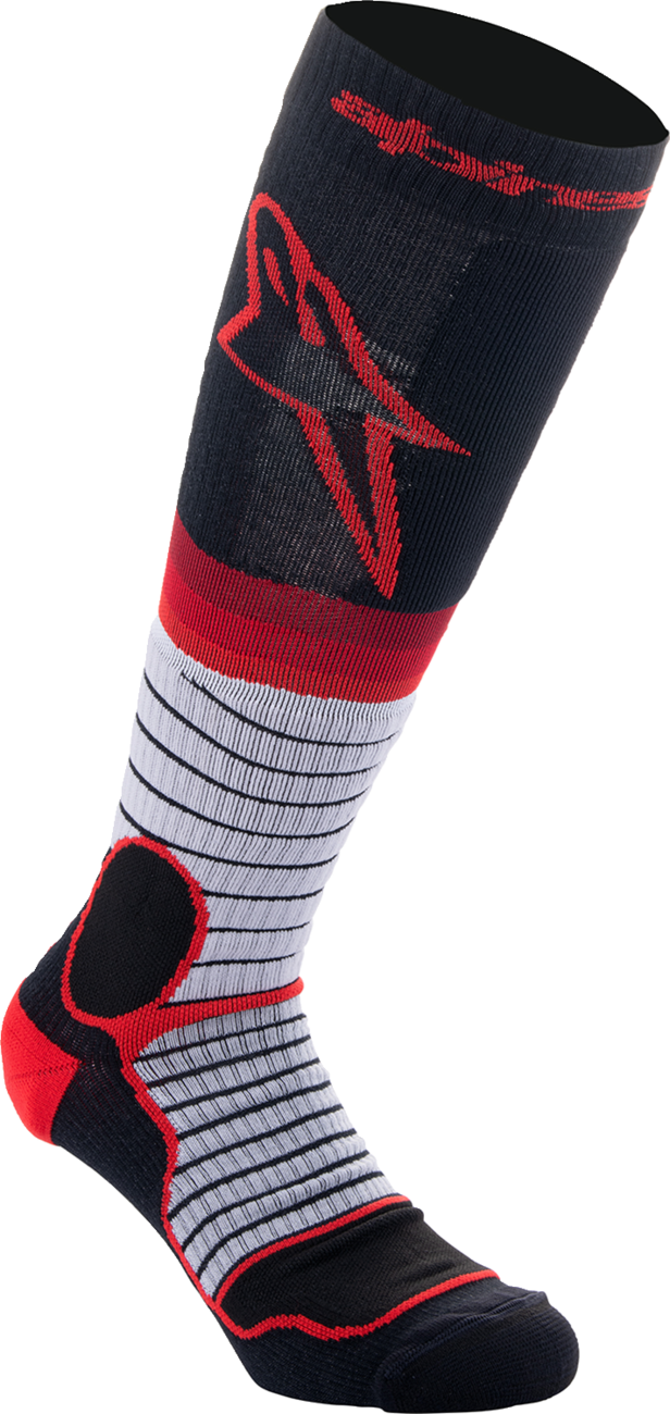 Alpinestars MX Pro Socks - Black, Red & Gray, Large - Part Number 4701524-1215-L