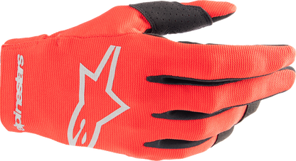 Alpinestars Youth Radar Gloves - Mars Red and Silver, Size Large (Part #3541824-385-L)