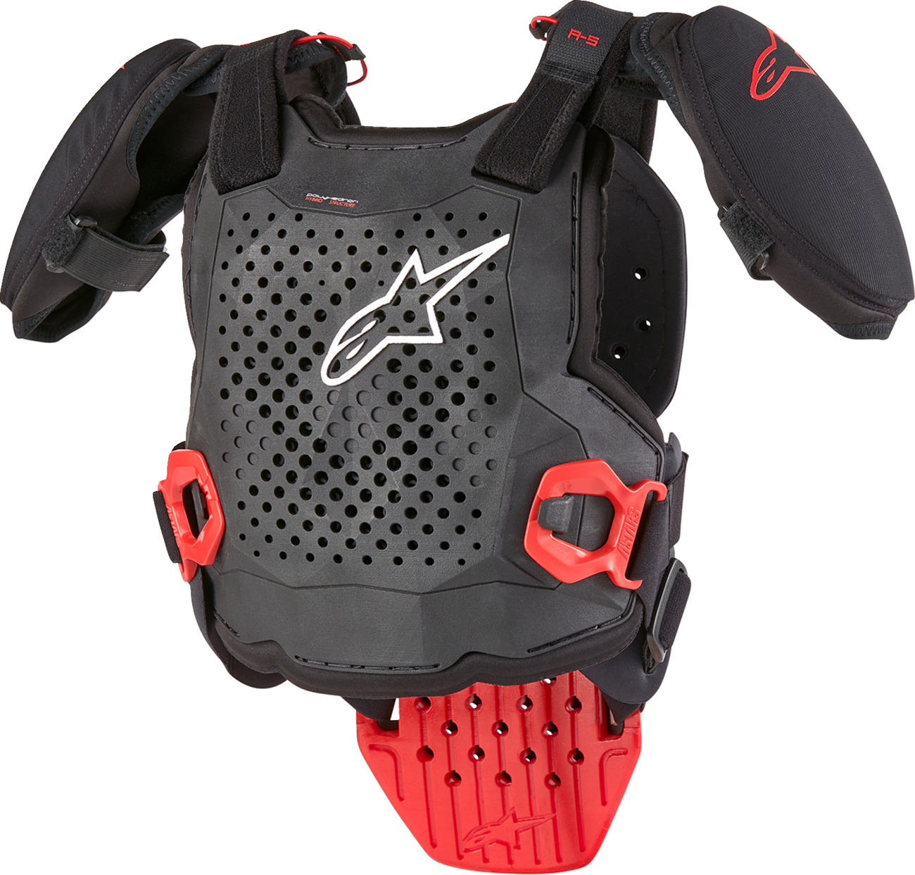 Alpinestars Youth A5 S v2 Chest Guard – Black/White/Red, Large/X-Large