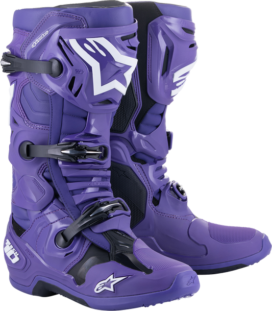 Alpinestars Tech 10 Boots - Purple/Black US 8 / EU 42 | Advanced Motocross Footwear