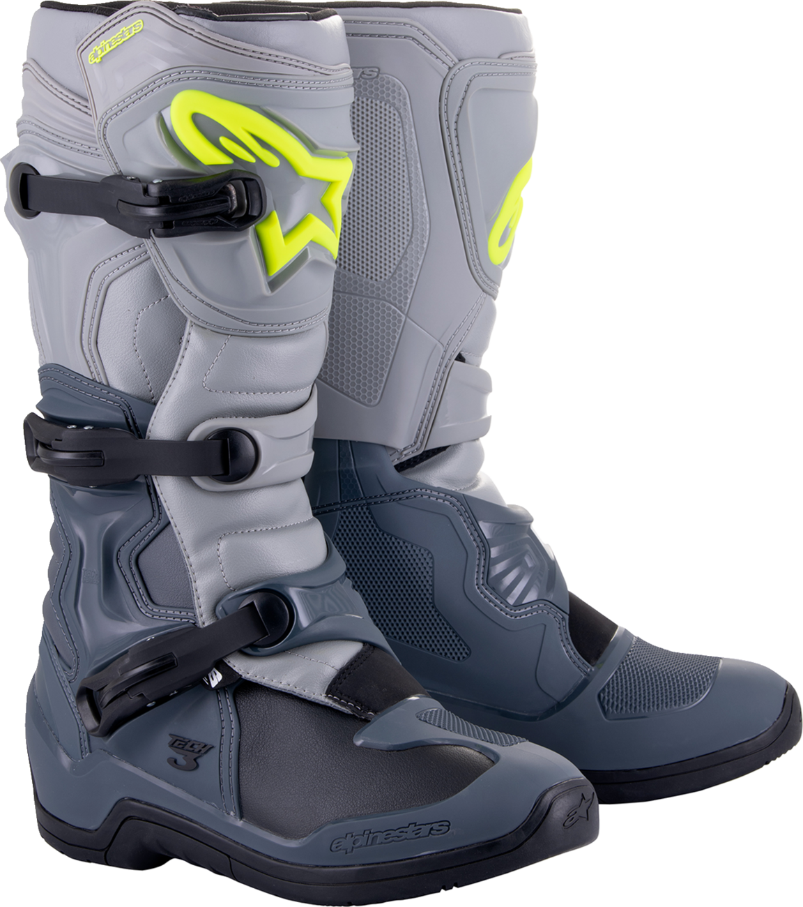 Alpinestars Tech 3 Boots Gray/Black US 9 / EU 43 - Durable Off-Road Motorcycle Boot