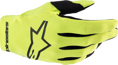 Alpinestars Youth Radar Gloves - Fluo Yellow/Black, Large (Part #3541824-551-L)