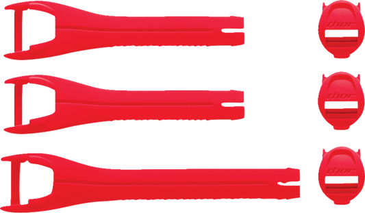THOR Youth Blitz XR Boots Strap Kit - Red and Charcoal, Part Number 3430-1045