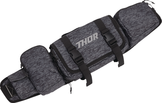 THOR Vault Pack Chrome/Heather 3510-0173 Motorcycle Backpack with Built-in Tool Roll and Padded Waist Belt