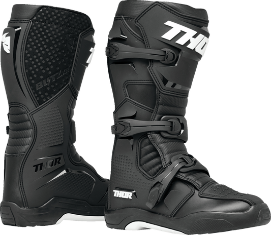 THOR Blitz XR Motorcycle Boots - Black and White, US 11 (Part No. 3410-3077)