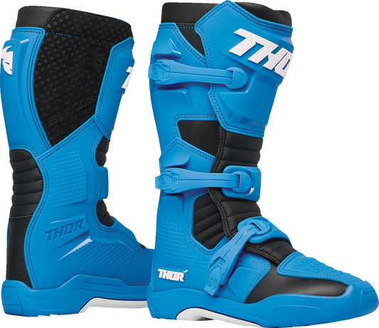 THOR Blitz XR Motorcycle Boots – Blue/Black, US Size 8, Part Number 3410-3083