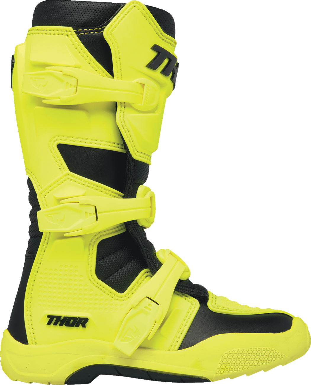 THOR Youth Blitz XR Boots - Acid/Black, US 7 - Durable Motorcycle Riding Gear with Adjustable Straps