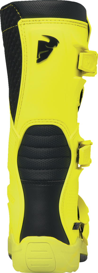 THOR Youth Blitz XR Boots - Acid/Black, US 7 - Durable Motorcycle Riding Gear with Adjustable Straps