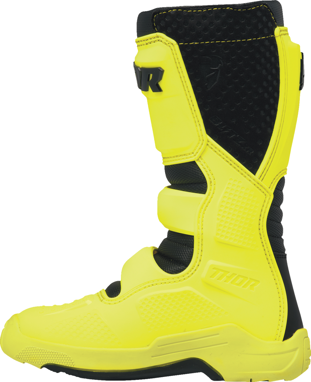 THOR Youth Blitz XR Boots - Acid/Black, US 7 - Durable Motorcycle Riding Gear with Adjustable Straps