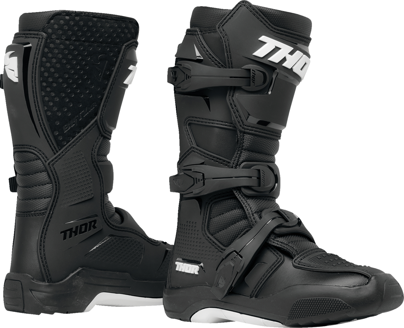 THOR Youth Blitz XR Boots - Black and White, US Size 3 - Part Number 3411-0726