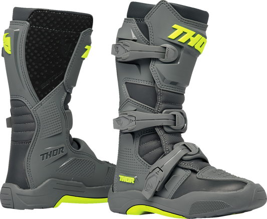 THOR Youth Blitz XR Boots - Gray/Charcoal, US Size 6 - Part Number 3411-0743