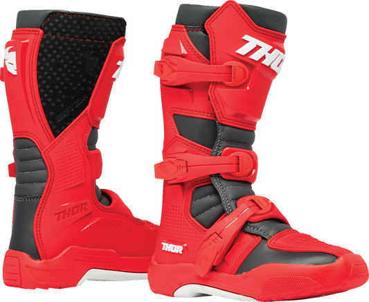 THOR Youth Blitz XR Boots - Red/Charcoal, US 5 - Part Number 3411-0756