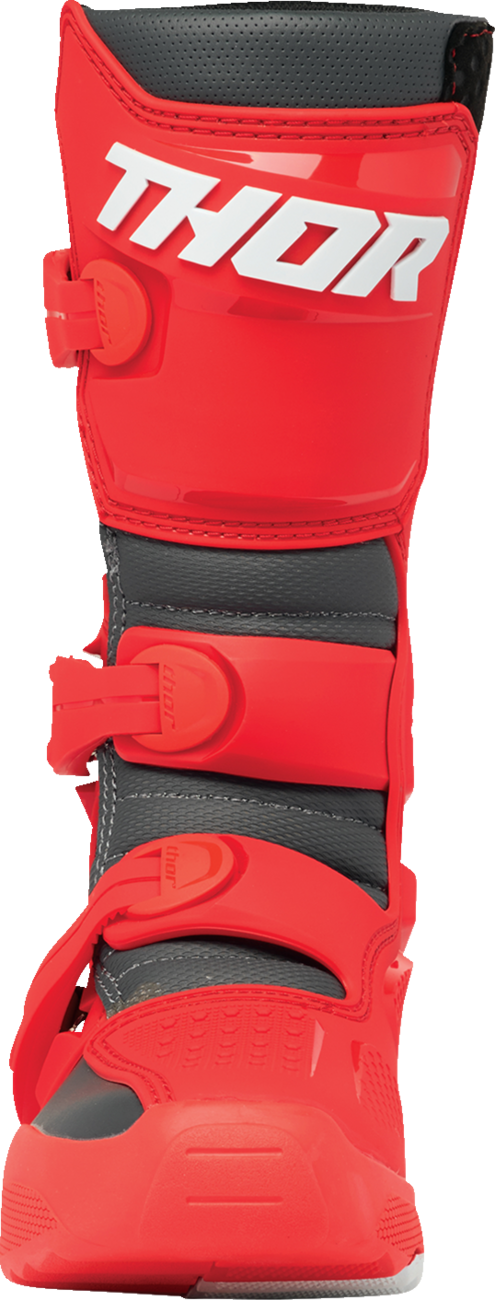 THOR Youth Blitz XR Boots - Red/Charcoal, US 5 - Part Number 3411-0756