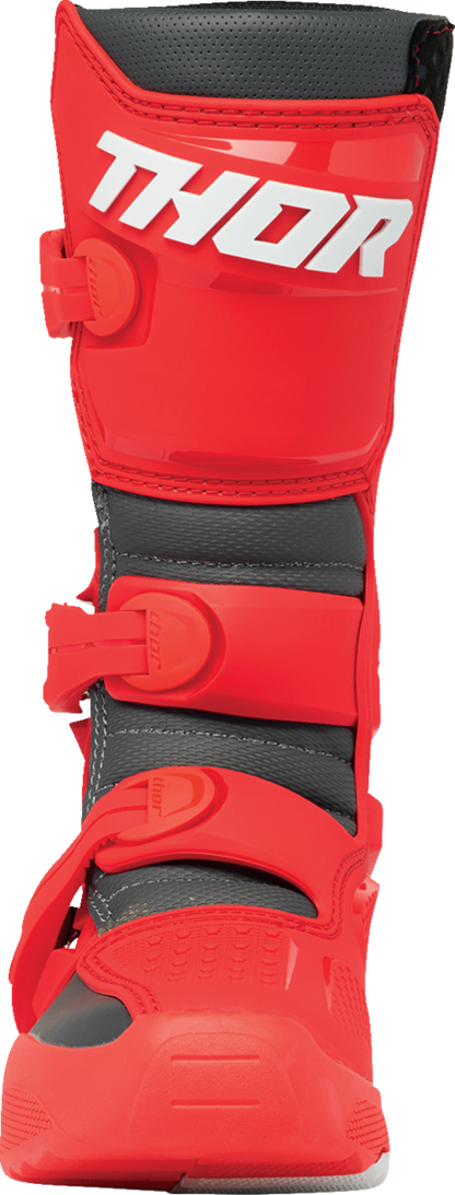 THOR Youth Blitz XR Boots - Red/Charcoal, Part #3411-0753