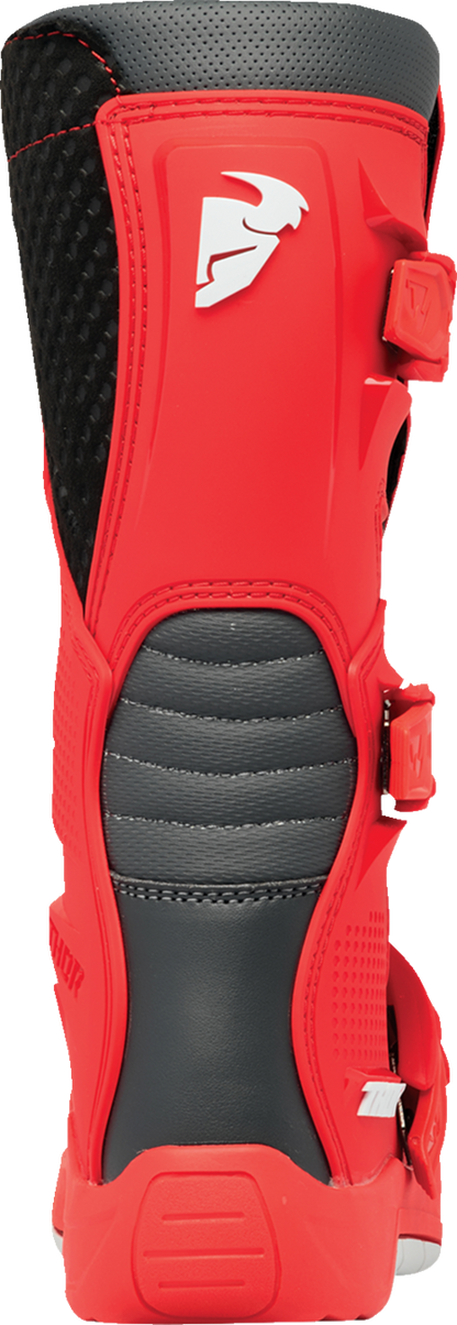 THOR Youth Blitz XR Boots - Red/Charcoal, US 5 - Part Number 3411-0756