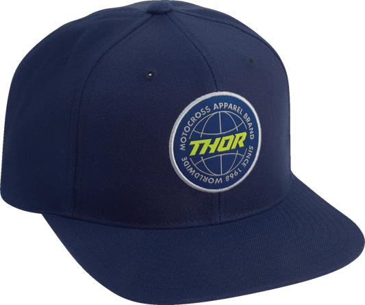 THOR Global Hat - Navy 2501-4153 | Adjustable Six Panel Snapback with Woven Patch