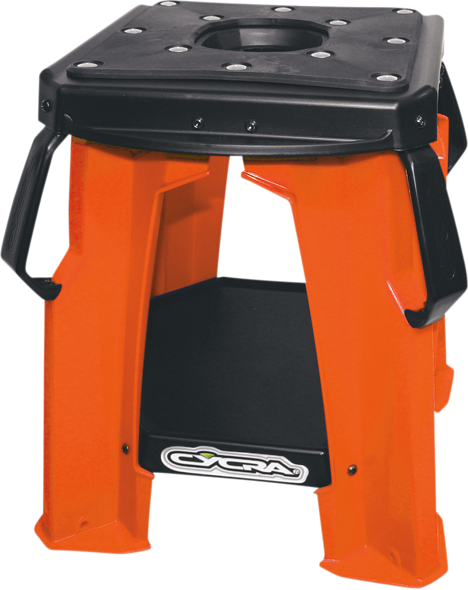 CYCRA Moto Stand - Orange with Molded Rubber Top and Wide Guide Edges (Part #1CYC-2037-22UA)