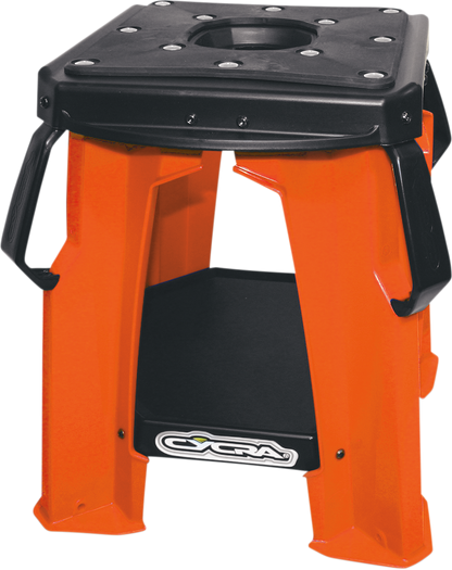 CYCRA Moto Stand - Orange with Molded Rubber Top and Wide Guide Edges (Part #1CYC-2037-22UA)
