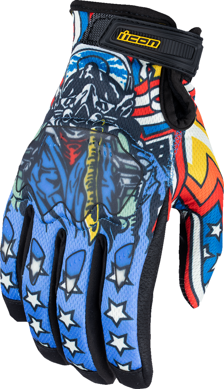 ICON Hooligan CE Flyboy Gloves XL by ICON - Blue, Part Number 3301-4712